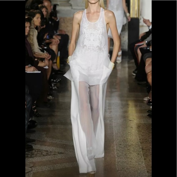 New Emilio Pucci RUNWAY Sheer White Pant 38 2-4 - Picture 1 of 6